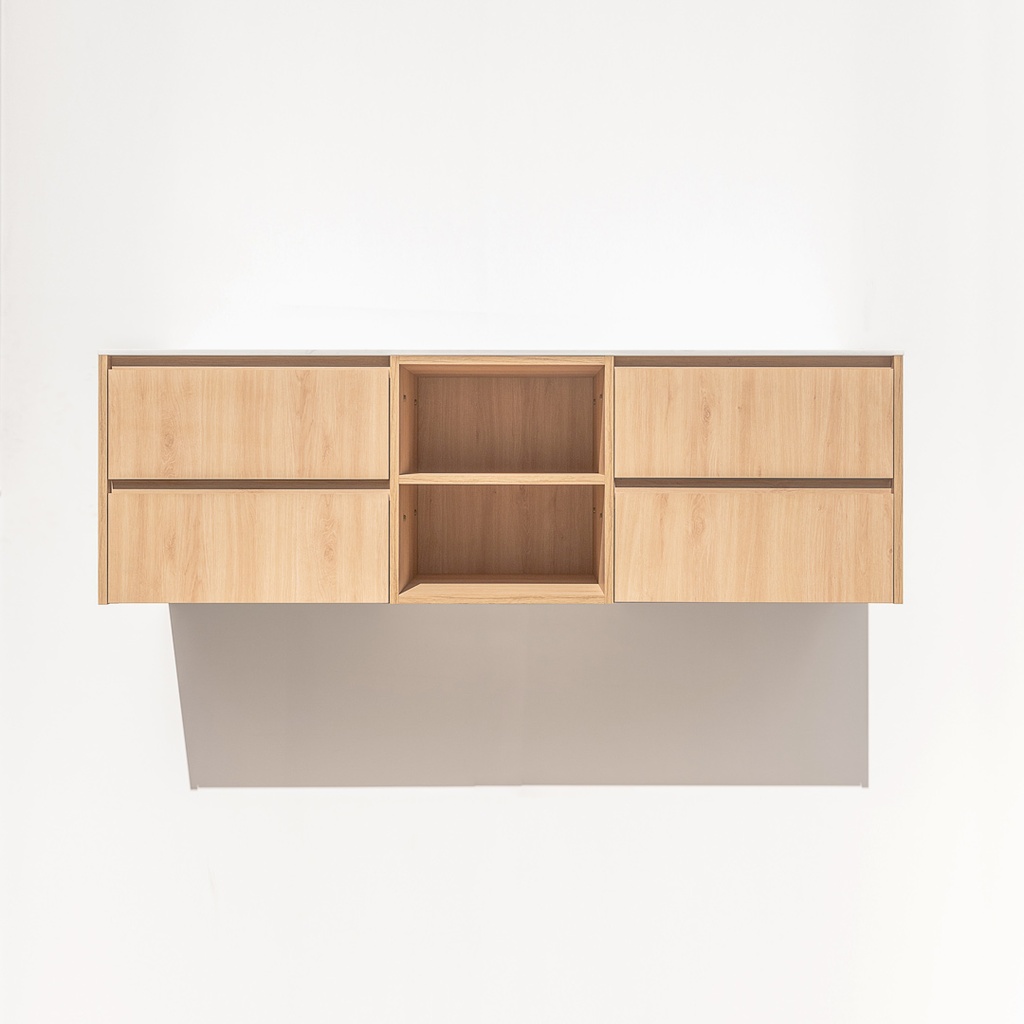 [15717] Addison 4-Drawer with Shelves 1614mm - Pure Oak