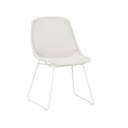 Granada Scoop Closed Weave Aluminium Dining Chair - Chalk - White