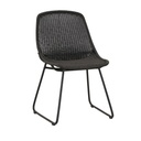 Granada Scoop Closed Weave Aluminium Dining Chair - Licorice