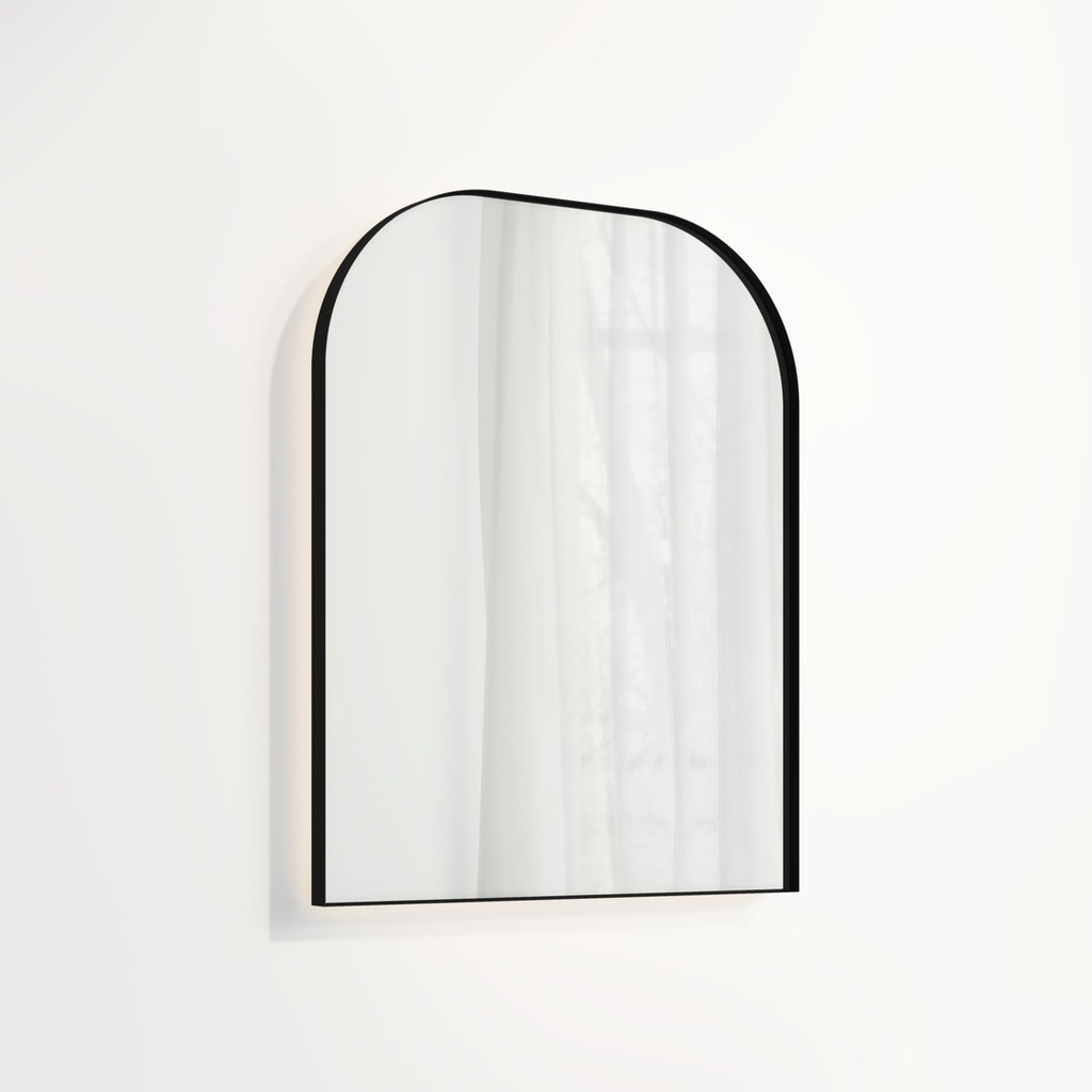 [15844] (D)Arch Wall Mirror LED 600 x 750mm - Matte Black