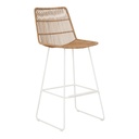 Granada Sleigh Barstool - Natural - White