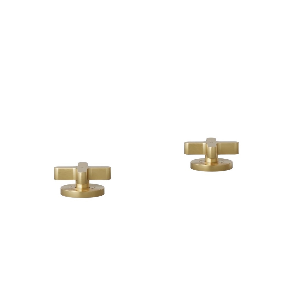 [15993-LF] Cross Assembly Bench Mounted Taps - Brushed Brass