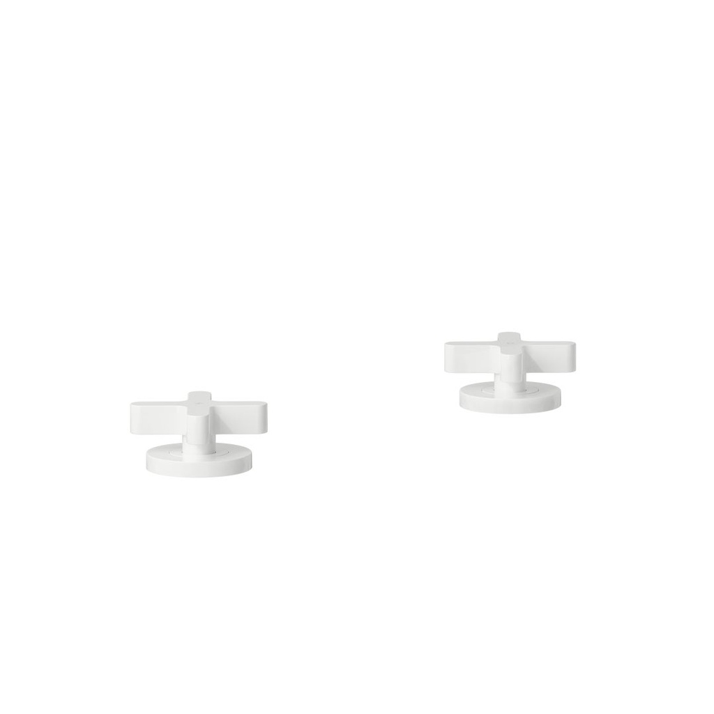 [15999-LF] Cross Assembly Bench Mounted Taps - White