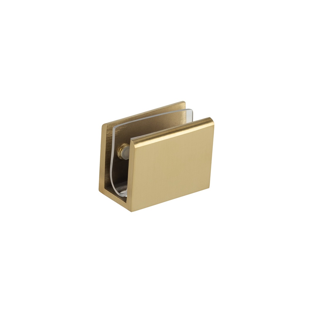 [16015] Pius Glass Panel Clip 10mm - Brushed Brass