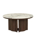 Leon Marble Coffee Table - Matt Ocean Marble - Tobacco Ash