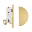 Imes Half Moon Entry Door Pull &amp; Lock Set - Brushed Brass