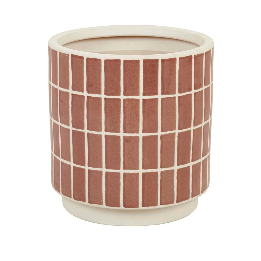 [HANSON-ALO-PLANTER-COCOA-TILE-DEC-HAN-ALO-PLT] Hanson Alo Planter - Cocoa Tile