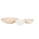Hanson Eden Set of 3 Bowls - Mottled White Multi - Dotty White
