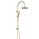 Elysian Gooseneck Shower Rail Set - Tumbled Aged Brass