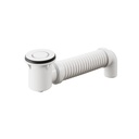 (D)Bath Bend Pop Down with Connector - Gloss White