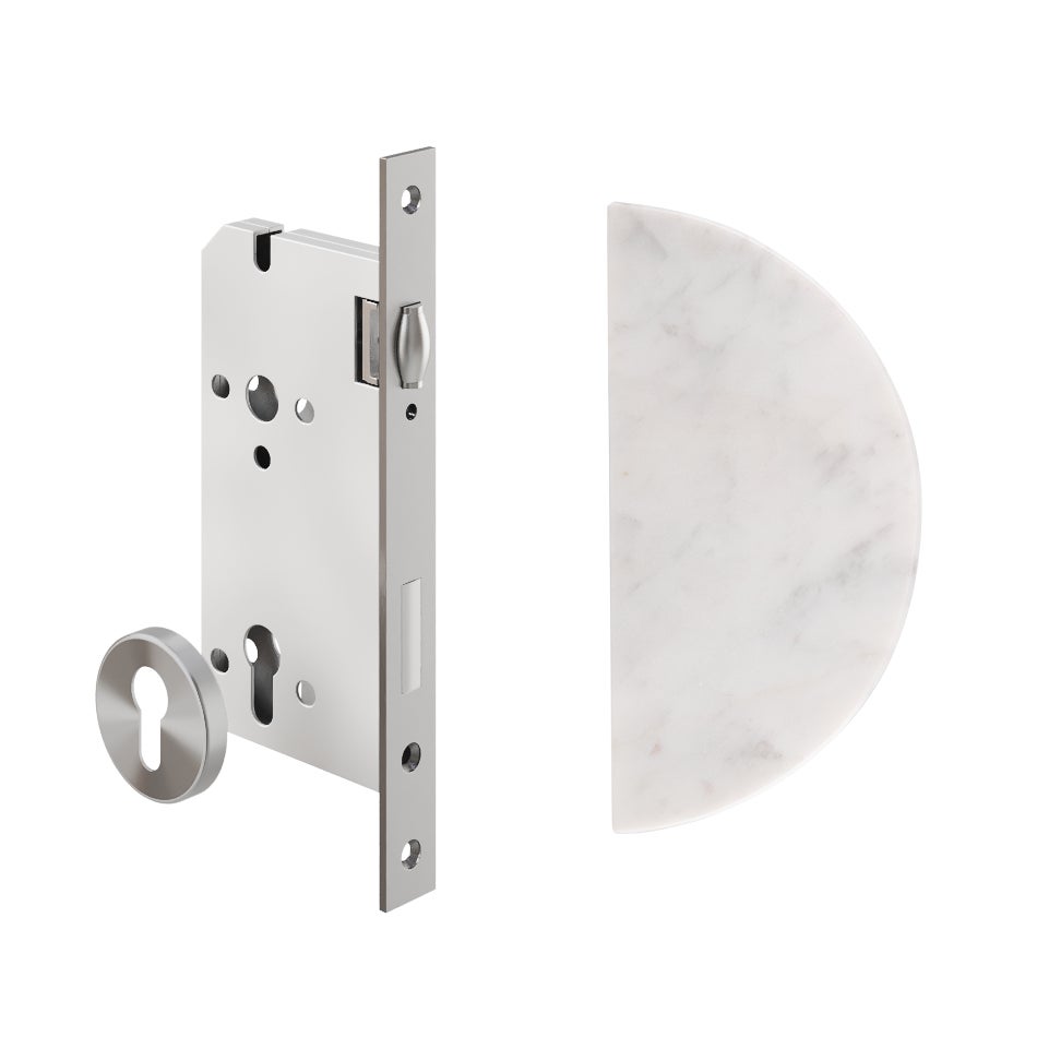 [16781] Carrara Half Moon Entry Door Pull & Lock Set