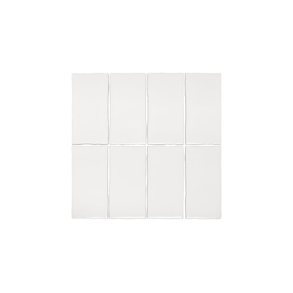 Tropea Natural Edge Rectangle Tile - Gloss White