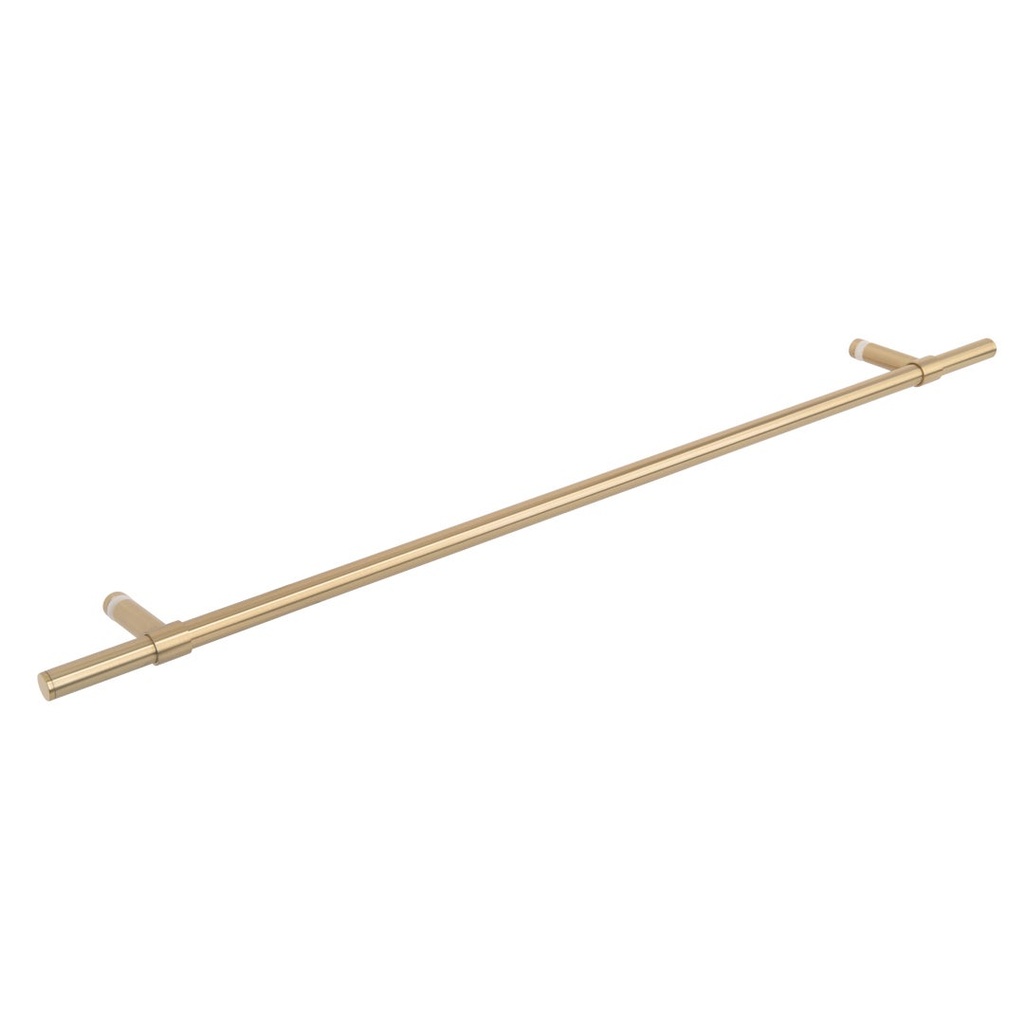 [16857] Modi Adjustable Glass Mounted Towel Rail 750mm - Brushed Brass