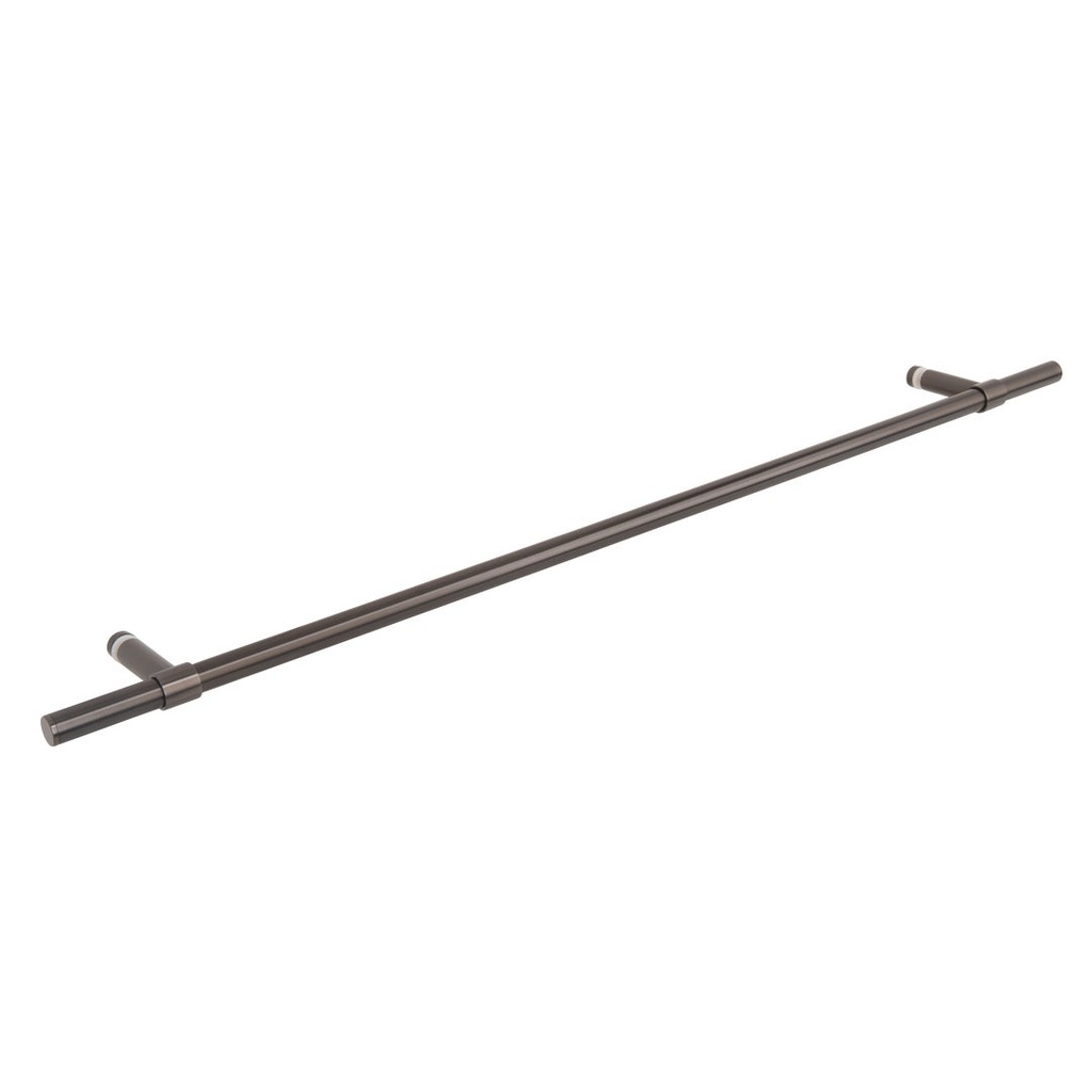 Modi Adjustable Glass Mounted Towel Rail 750mm - Brushed Gunmetal