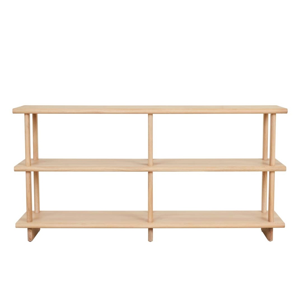 [HARTLEY-OPEN-BOOKSHELF-SATIN-OAK-BOOK-HART-LW] Hartley Low Bookshelf - Satin Oak