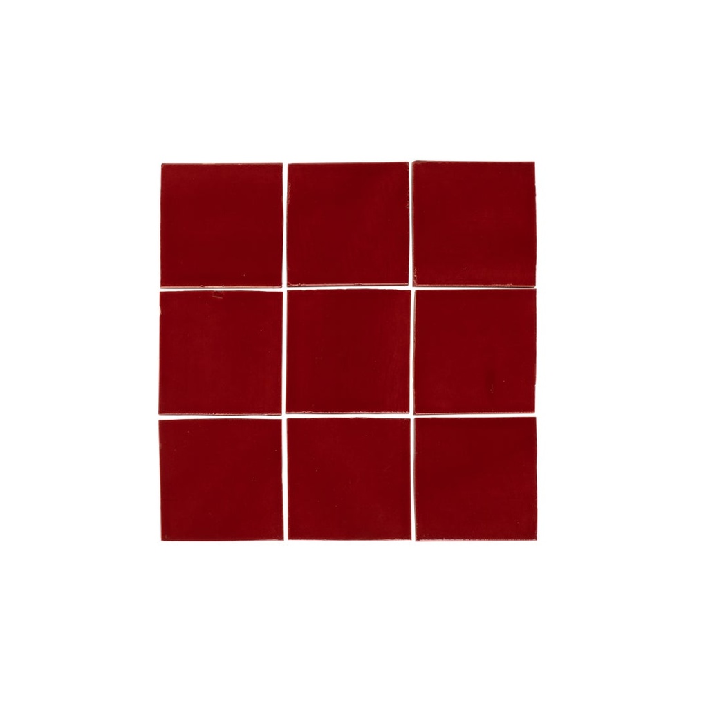 Rommani Handmade Zellige Square Tile - Cherry