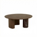 Helio Coffee Table - Smoked Ash - Matt Rouge Marble