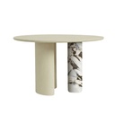 Helio Round Dining Table - Shell - Matt Ocean Marble