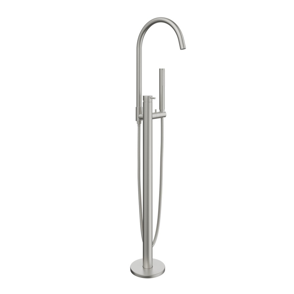 [17142] Elysian Floor Mounted Bath Filler with Hand Shower - Stainless Steel