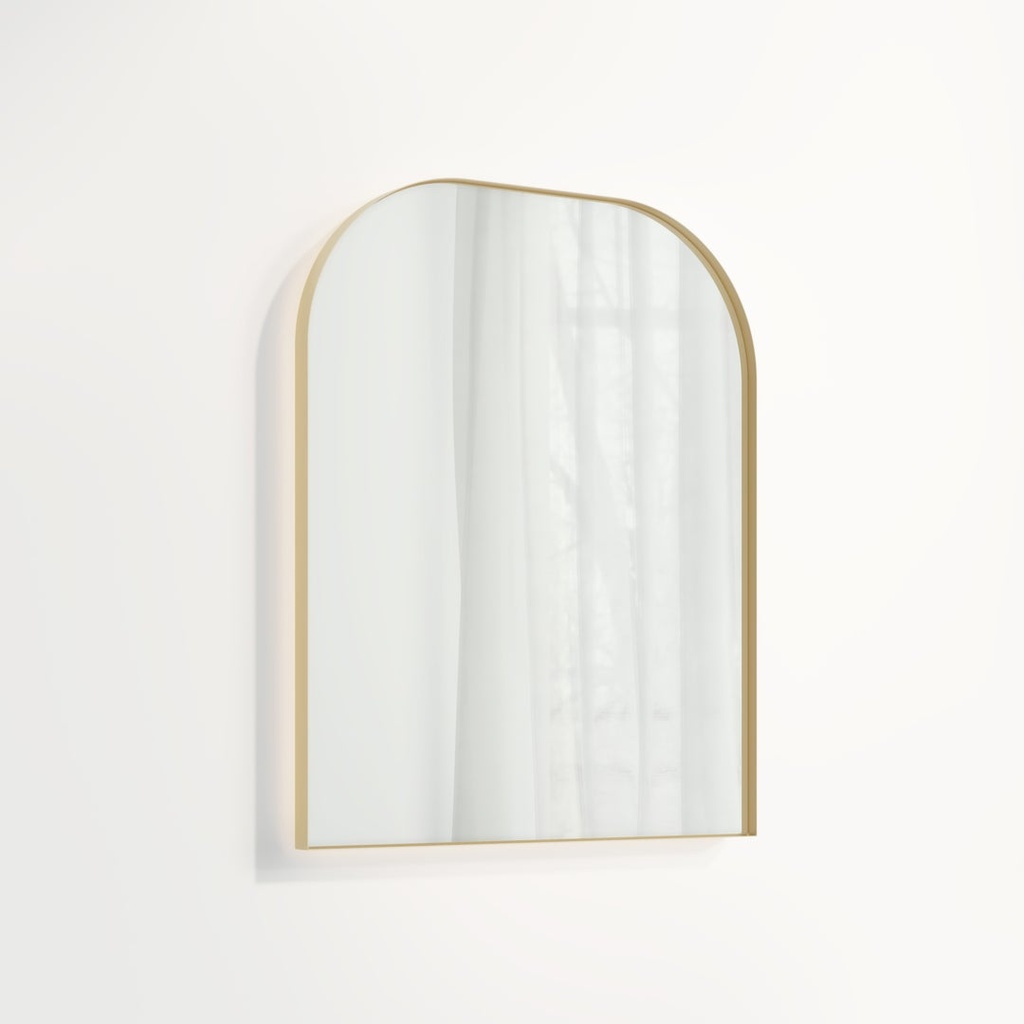 Arch Wall LED Mirror 600 x 750mm - Brushed Brass