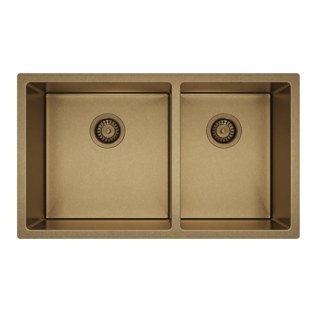 [17269] Vita Double Kitchen Sink 760mm - Antique Aurum