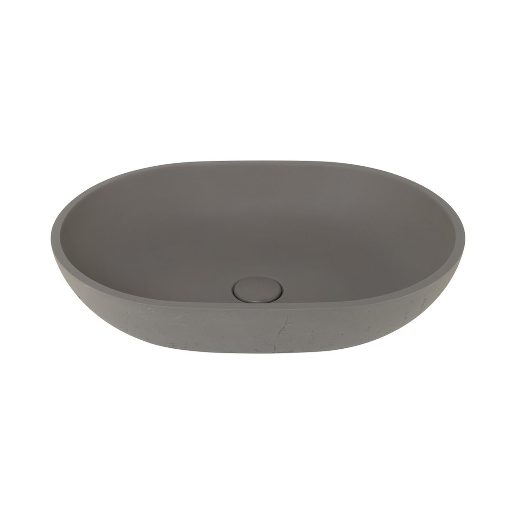 Atelis Oval Concrete Basin - Grey