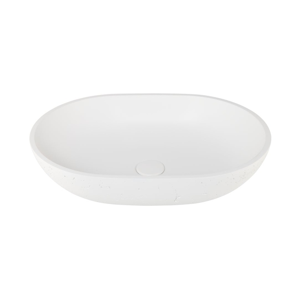 Atelis Oval Concrete Basin - Matte White