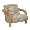 Trove Wrap Occasional Chair - Greige Stripe - Natural Mindi