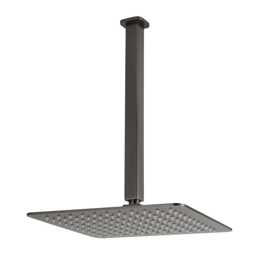 [17437] Nesso Shower Dropper &amp; Head Set - Brushed Gunmetal