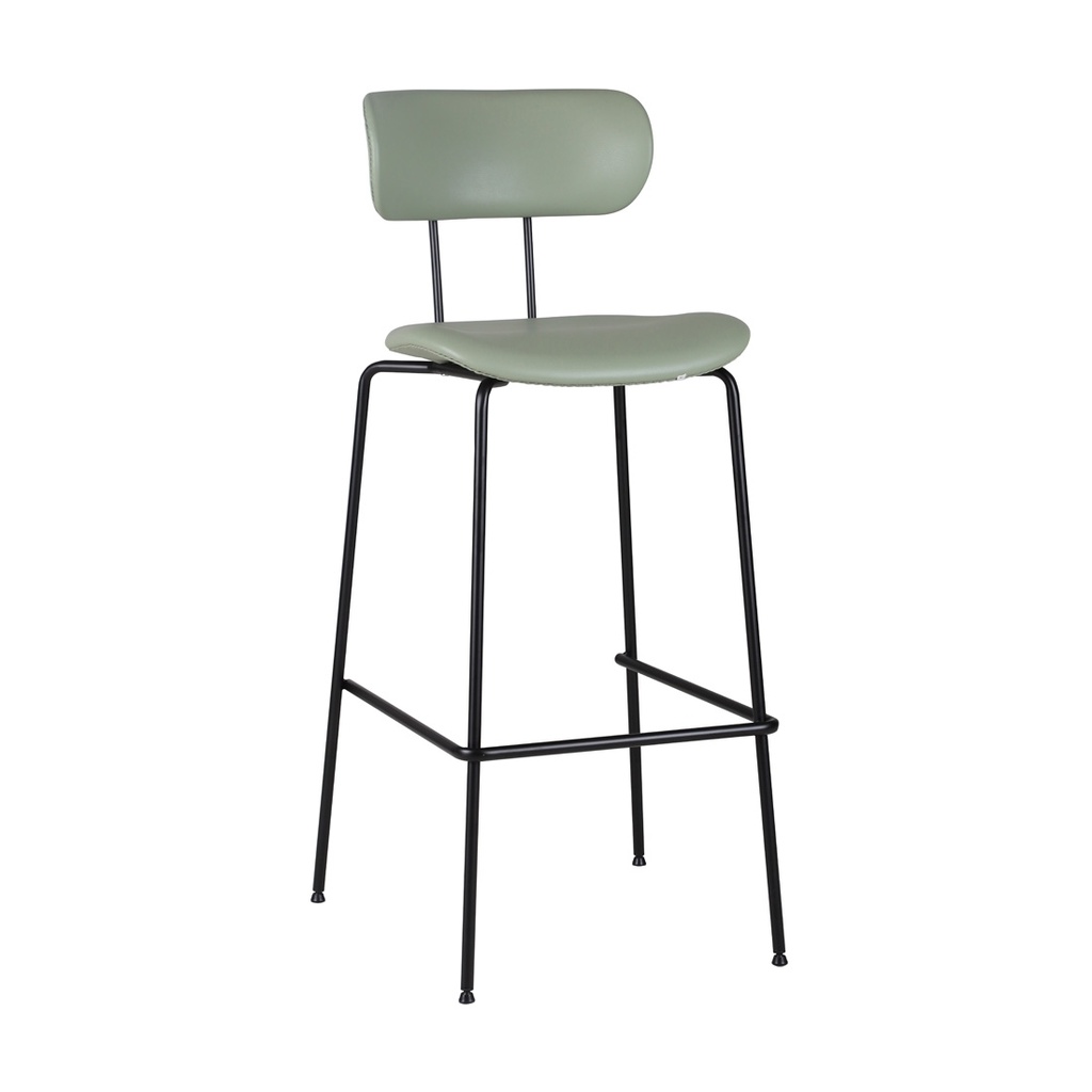Howard Barstool - Matcha PU - Black Metal