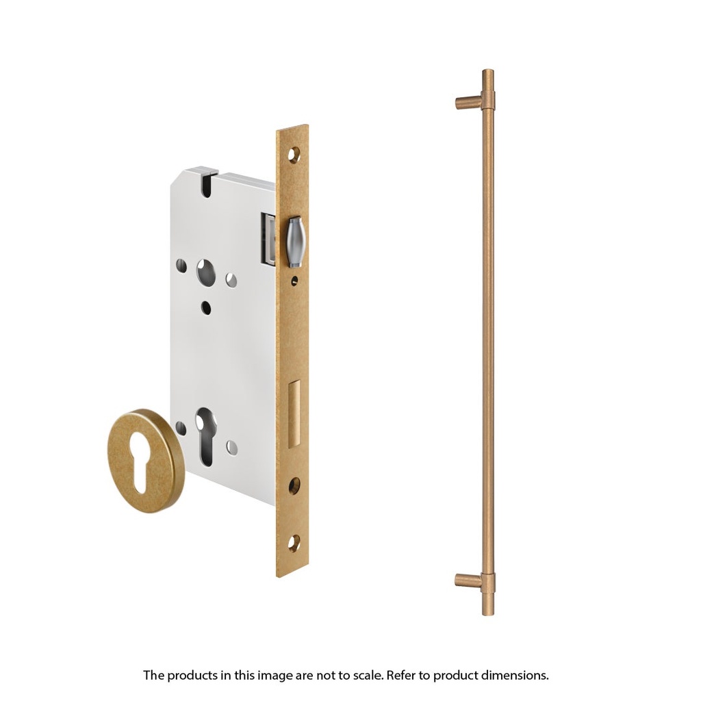 Modi Adjustable Entry Door Pull &amp;amp; Lock Set 900mm - Antique Aurum