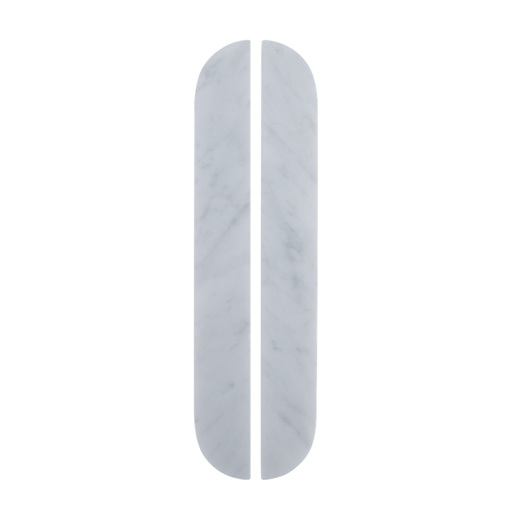 [17591] Pedra Curve Cabinetry Pull 320mm (Pair) - Carrara Marble