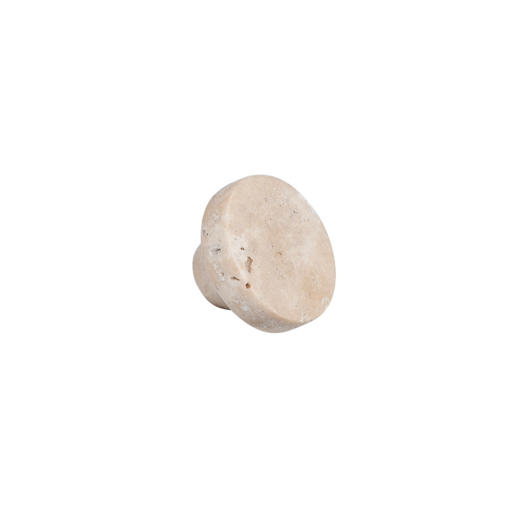 [17606] Pedra Large Knob 35mm - Beige Travertine