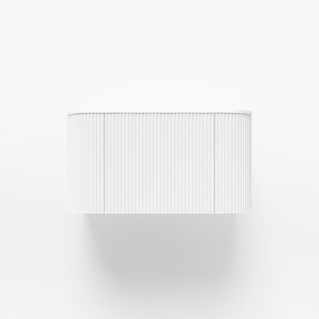 Zahara Curved Fluted Single Vanity 900mm - White