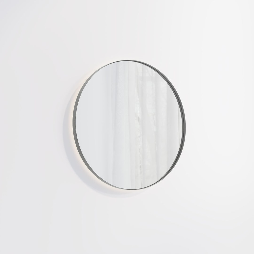 Round LED Mirror 600mm - Antique Steel