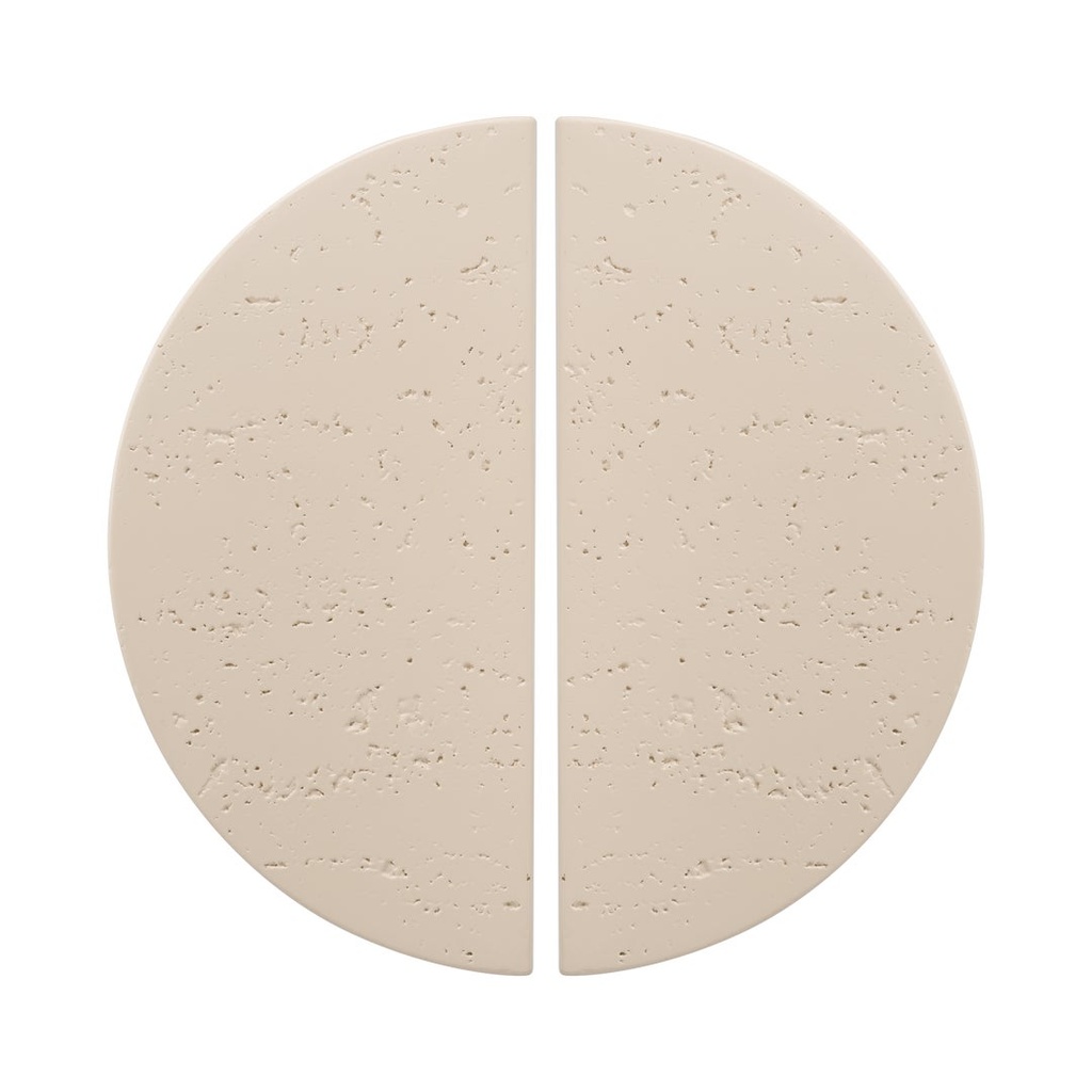 Atelis Concrete Half Moon Entry Door Pull (Pair) - Almond