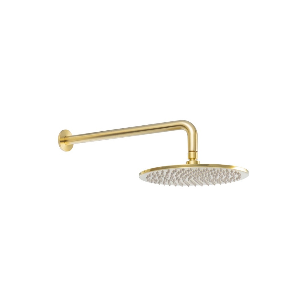 [18102] Shower Arm 400mm &amp;amp; Head Set - Brushed Brass