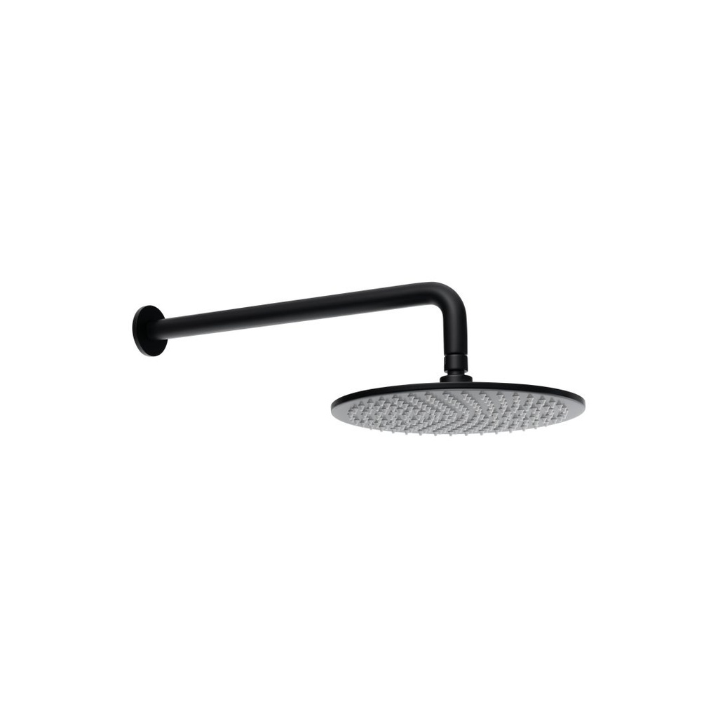 [18107] Shower Arm 400mm &amp;amp; Head Set - Matte Black
