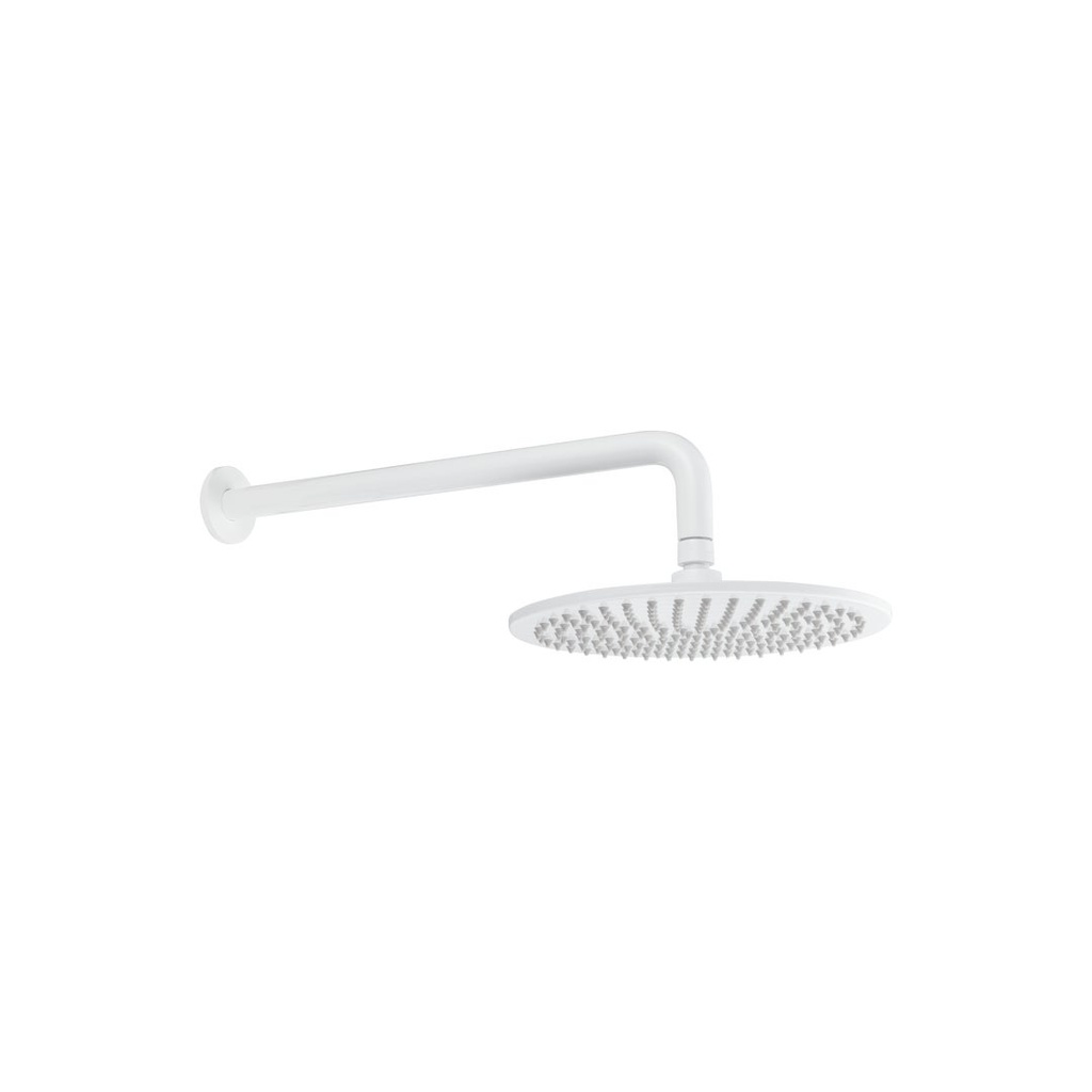[18108] Shower Arm 400mm &amp; Head Set - White