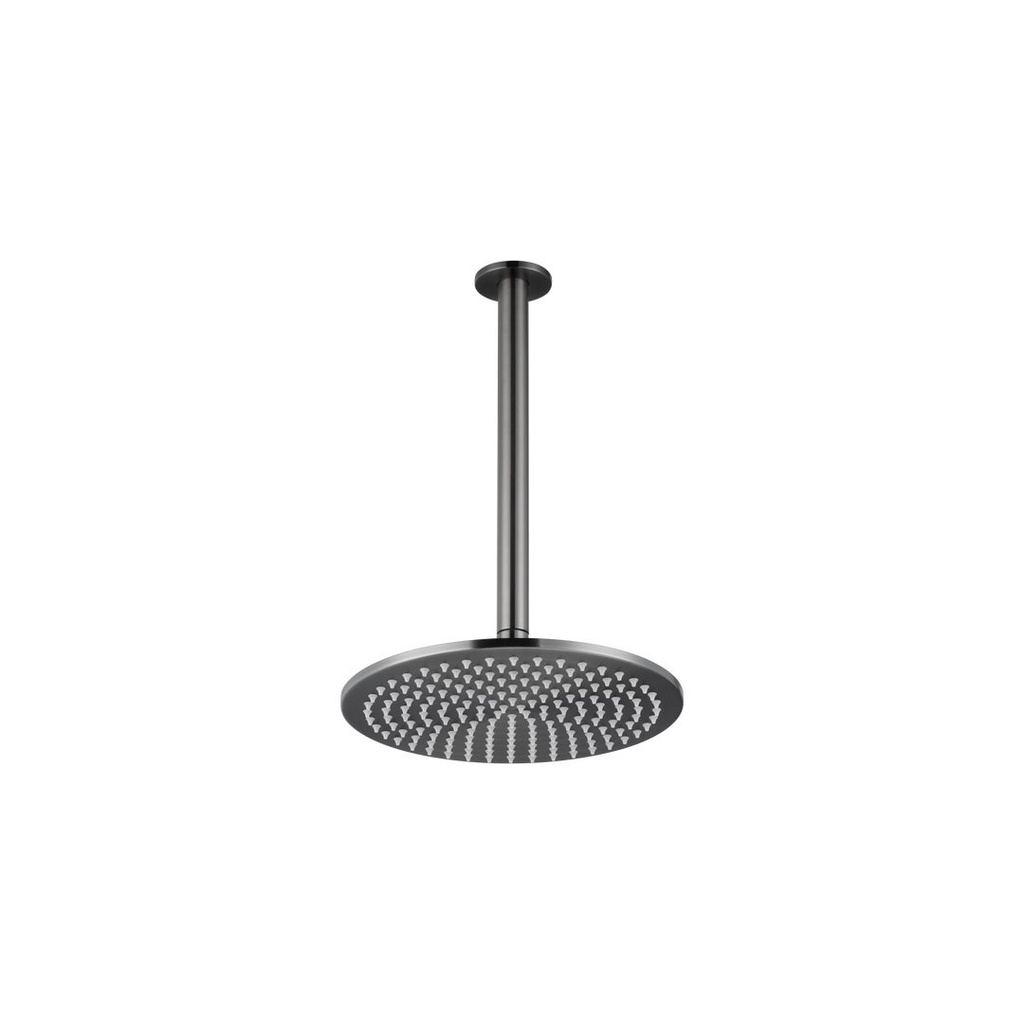 [18118] Shower Dropper Round 300mm &amp; Head Set - Brushed Gunmetal