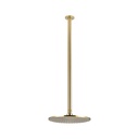 Shower Dropper Extended Round 600mm &amp;amp; Head Set - Brushed Brass