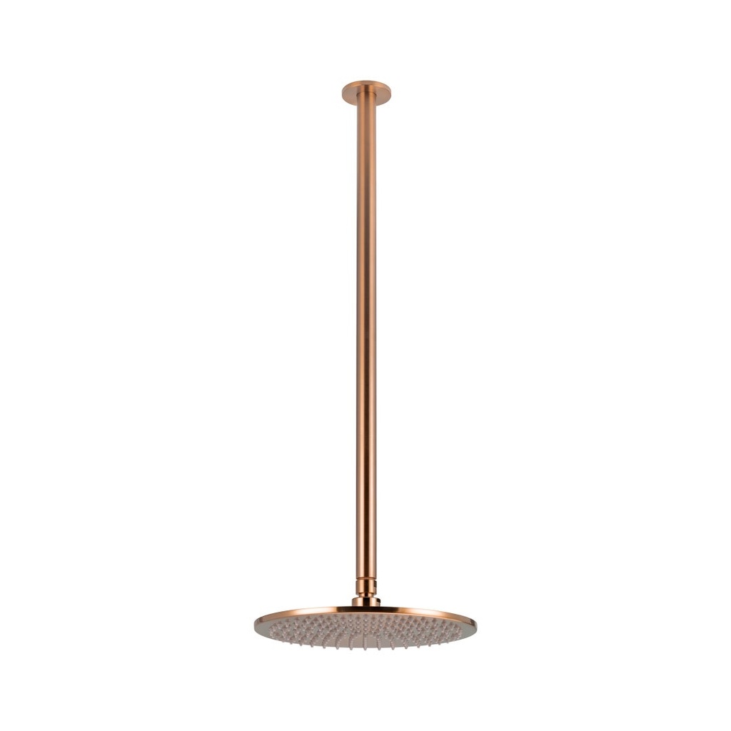 [18124] Shower Dropper Extended Round 600mm &amp;amp; Head Set - Brushed Copper