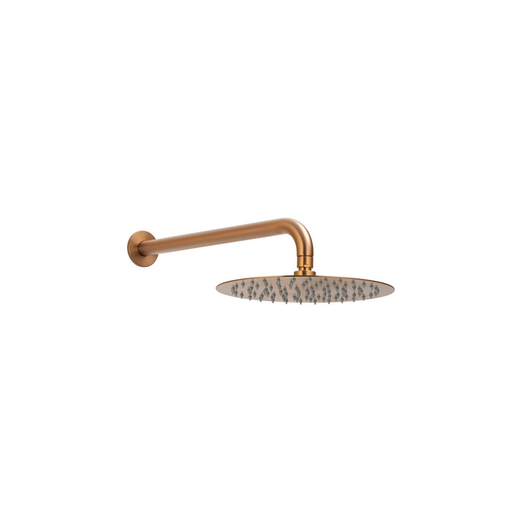 [18131] Sola Shower Arm &amp; Head Set - Brushed Copper