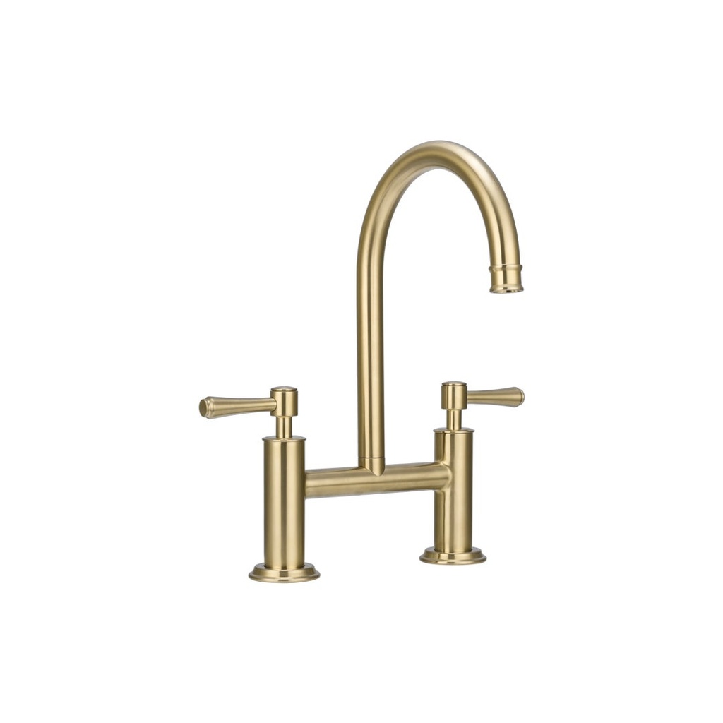 [18265] Kingsley Kitchen Bridge Mixer Tap - Brushed Brass