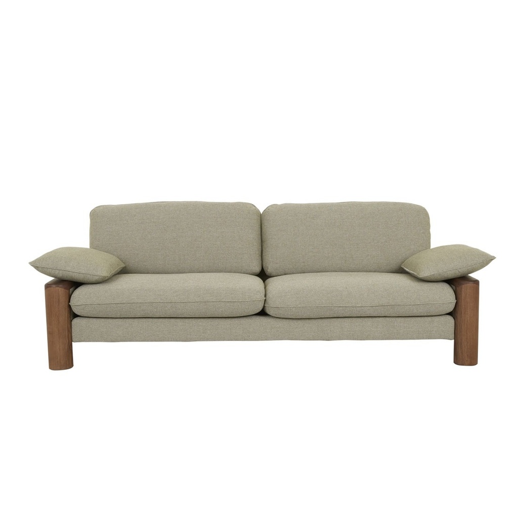Hugo Remy 3 Seater Sofa - Noyack Thyme - Dark Walnut