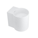 Atelis Cylinder Wall-Hung Concrete Basin (Overflow) - Matte White