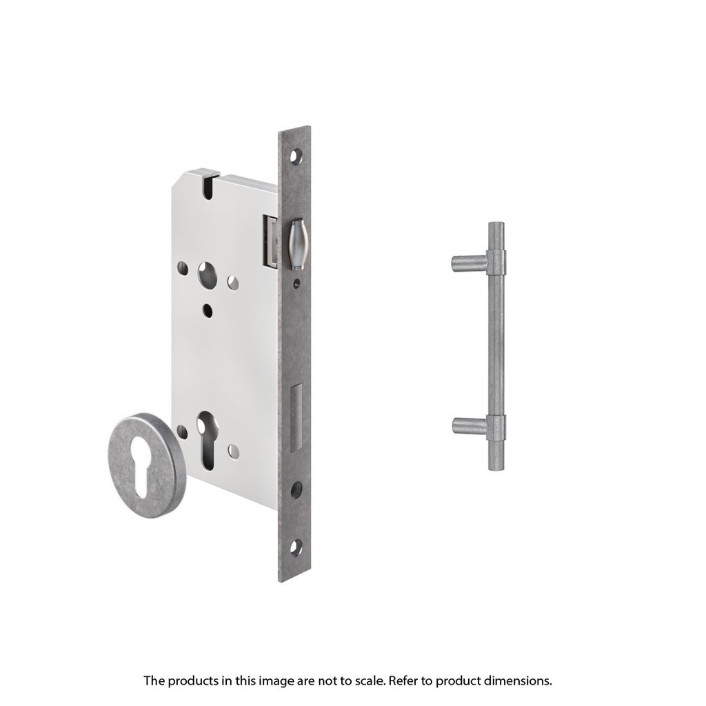 Modi Adjustable Entry Door Pull &amp; Lock Set 300mm - Antique Steel