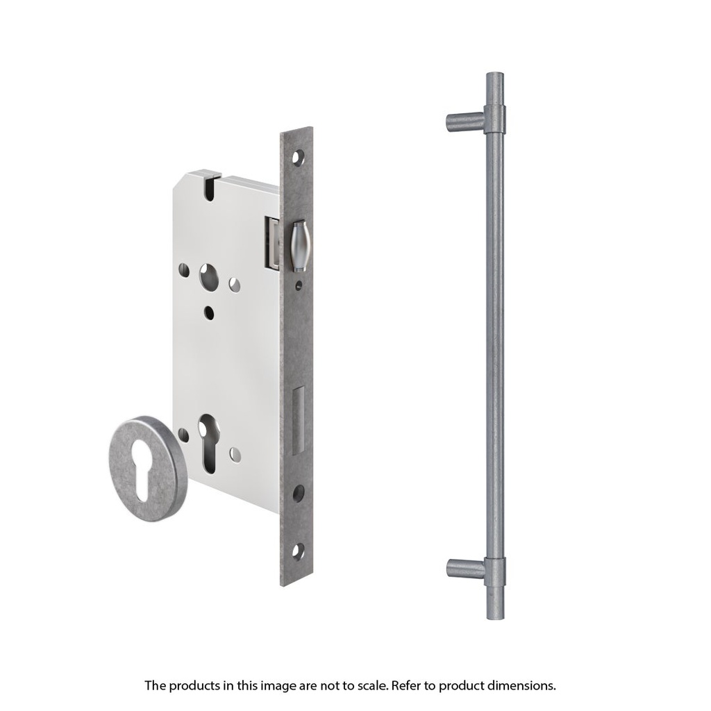 Modi Adjustable Entry Door Pull &amp;amp; Lock Set 600mm - Antique Steel
