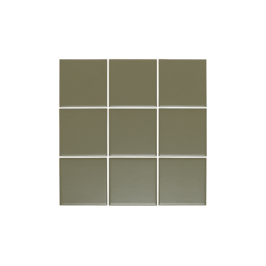 Atami Large Square Mosaic Tile - Olive Green