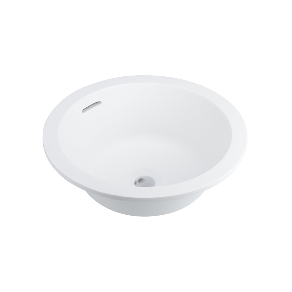 Zuri Undercounter Round Basin - Matte White (Overflow)